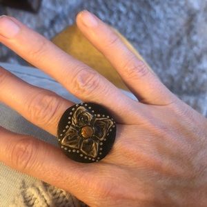 Gorgeous painted wood ring size 8